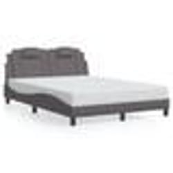 vidaXL Cadre de lit avec LED sans matelas gris 140x200 cm - 140 x 200 cm