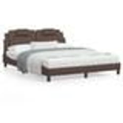 vidaXL Cadre de lit avec LED sans matelas marron 160x200 cm - 160 x 200 cm