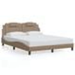 vidaXL Cadre de lit avec LED sans matelas cappuccino 160x200 cm - 160 x 200 cm