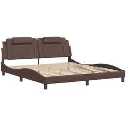 Vidaxl - Cadre de lit avec led sans matelas marron 180x200 cm