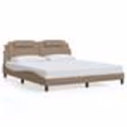 vidaXL Cadre de lit avec LED sans matelas cappuccino 180x200 cm - 180 x 200 cm