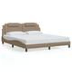 vidaXL Cadre de lit avec LED sans matelas cappuccino 180x200 cm - 180 x 200 cm