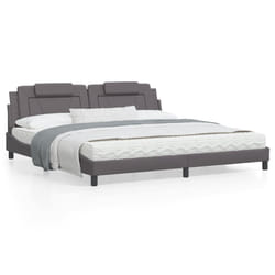 vidaXL Cadre de lit avec LED sans matelas gris 200x200 cm - 200 x 200 cm