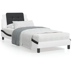 vidaXL Cadre de lit avec LED sans matelas blanc et noir 80x200 cm - 80 x 200 cm