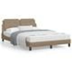 vidaXL Cadre de lit avec LED sans matelas cappuccino 140x190 cm - 140 x 190 cm
