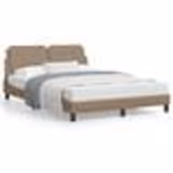 vidaXL Cadre de lit avec LED sans matelas cappuccino 140x200 cm - 140 x 200 cm
