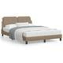 vidaXL Cadre de lit avec LED sans matelas cappuccino 140x200 cm - 140 x 200 cm