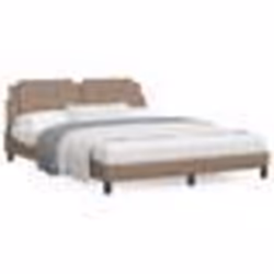 vidaXL Cadre de lit avec LED sans matelas cappuccino 160x200 cm - 160 x 200 cm