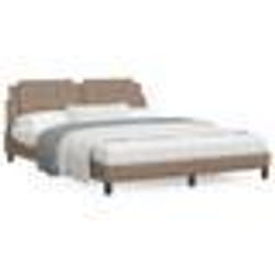 vidaXL Cadre de lit avec LED sans matelas cappuccino 160x200 cm - 160 x 200 cm