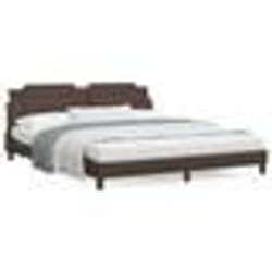 vidaXL Cadre de lit avec LED sans matelas marron 180x200 cm - 180 x 200 cm