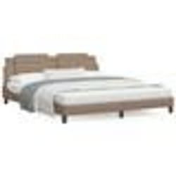 vidaXL Cadre de lit avec LED sans matelas cappuccino 180x200 cm - 180 x 200 cm