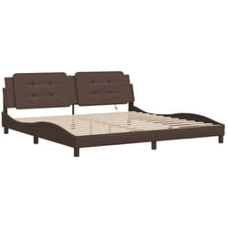 Cadre de lit avec led sans matelas marron 200x200 cm Vidaxl