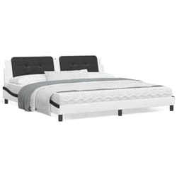 vidaXL Cadre de lit avec LED sans matelas blanc et noir 200x200 cm - 200 x 200 cm