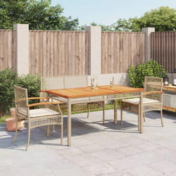 Vidaxl - Ensemble à manger de jardin coussins 4 pcs beige résine tressée