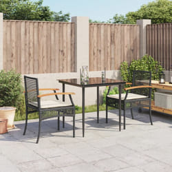 Vidaxl - Ensemble à manger de jardin avec coussins 3 pcs Noir