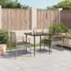 vidaXL Ensemble à manger de jardin 3 pcs coussins gris résine tressée