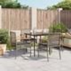 vidaXL Ensemble à manger de jardin 5 pcs coussins gris résine tressée
