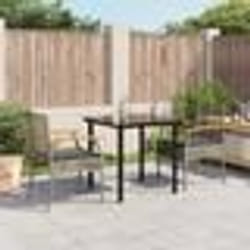 vidaXL Ensemble à manger de jardin 3 pcs coussins gris résine tressée