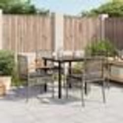vidaXL Ensemble à manger de jardin 5 pcs coussins gris résine tressée