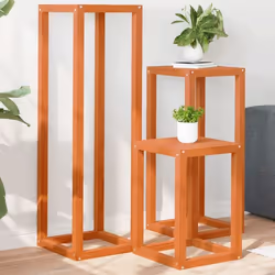 vidaXL Supports pour plantes 3 pcs marron cire bois de pin massif