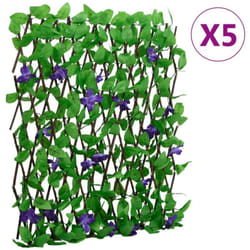vidaXL Treillis de lierre artificiel extensible 5 pcs vert 180x70 cm