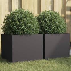 Jardinières 2 Pcs Noir 32x30x29 Cm Acier Laminé À Froid Vidaxl625741