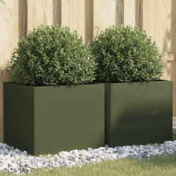 Vidaxl - Jardinières 2 pcs vert olive 42x40x39 cm acier laminé à froid