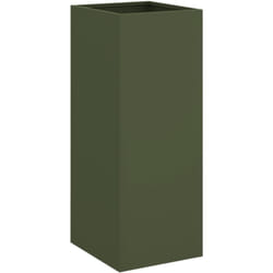 Jardinière vert olive 32x29x75 cm acier vidaXL