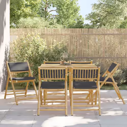 VidaXL 3208926 chaise d'extérieur Terrace Siège rembourré Bambou Gris