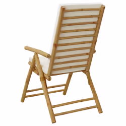 VidaXL 3208927 chaise d'extérieur Terrace Siège rembourré Bambou Crème, Blanc - Vue supplémentaire 7