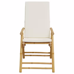 VidaXL 3208928 chaise d'extérieur Terrace Siège rembourré Bambou Crème, Blanc - Vue supplémentaire 5