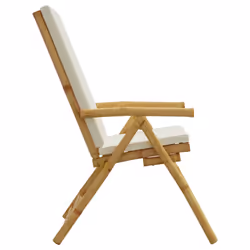 VidaXL 3208928 chaise d'extérieur Terrace Siège rembourré Bambou Crème, Blanc - Vue supplémentaire 6