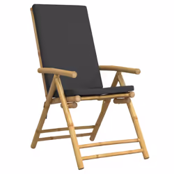 VidaXL 3208930 chaise d'extérieur Terrace Siège rembourré Bambou Gris