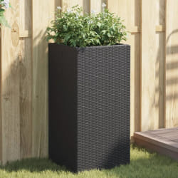 vidaXL Jardinières en résine tressée 2 pcs noir 40x80 cm