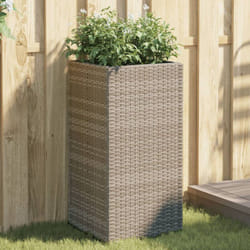 Jardinières 2 Pcs Gris 40x40x80 Cm Résine Tressée