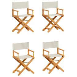 VidaXL 3208910 chaise d'extérieur Terrace Siège rembourré Bois d'acacia, Polyester Crème, Blanc