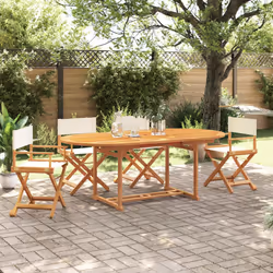 VidaXL 3208910 chaise d'extérieur Terrace Siège rembourré Bois d'acacia, Polyester Crème, Blanc - Vue supplémentaire 2