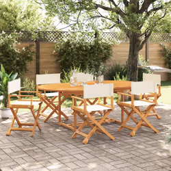 VidaXL 3208911 chaise d'extérieur Terrace Siège rembourré Bois d'acacia, Polyester Crème, Blanc - Vue supplémentaire 2
