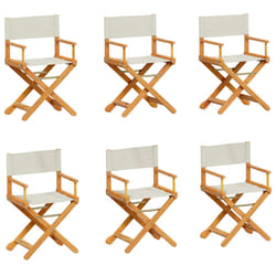 VidaXL 3208912 chaise d'extérieur Terrace Siège rembourré Bois d'acacia, Polyester Crème, Blanc