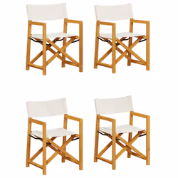 VidaXL 3208916, Terrace, Siège rembourré, Bois d'acacia, Polyester, Crème, Blanc, 46 cm