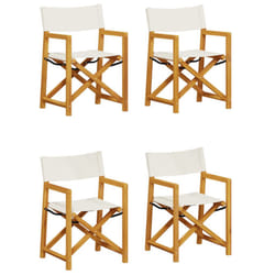 VidaXL 3208916 chaise d'extérieur Terrace Siège rembourré Bois d'acacia, Polyester Crème, Blanc