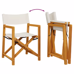 VidaXL 3208916 chaise d'extérieur Terrace Siège rembourré Bois d'acacia, Polyester Crème, Blanc - Vue supplémentaire 7