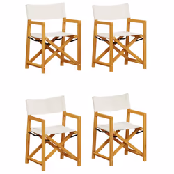 VidaXL 3208917, Terrace, Siège rembourré, Bois d'acacia, Polyester, Crème, Blanc, 46 cm
