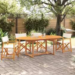 VidaXL 3208917 chaise d'extérieur Terrace Siège rembourré Bois d'acacia, Polyester Crème, Blanc
