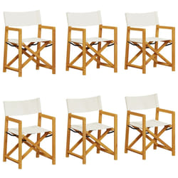 VidaXL 3208918 chaise d'extérieur Terrace Siège rembourré Bois d'acacia, Polyester Crème, Blanc