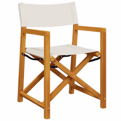 VidaXL 3208918 chaise d'extérieur Terrace Siège rembourré Bois d'acacia, Polyester Crème, Blanc