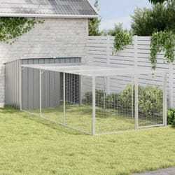 Vidaxl - Niche pour chien avec cour anthracite 153x396x110 cm