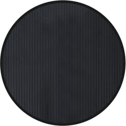 Vidaxl - Tapis rond noir 80 cm bambou