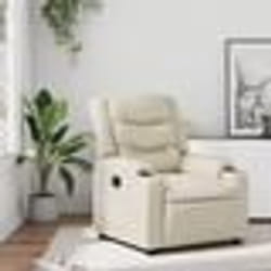 vidaXL Fauteuil inclinable Crème Similicuir