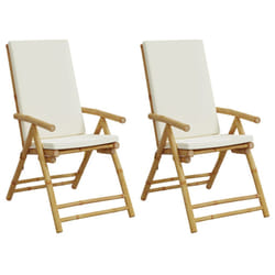 VidaXL 365875 chaise d'extérieur Terrace Siège rembourré Bambou Crème, Blanc